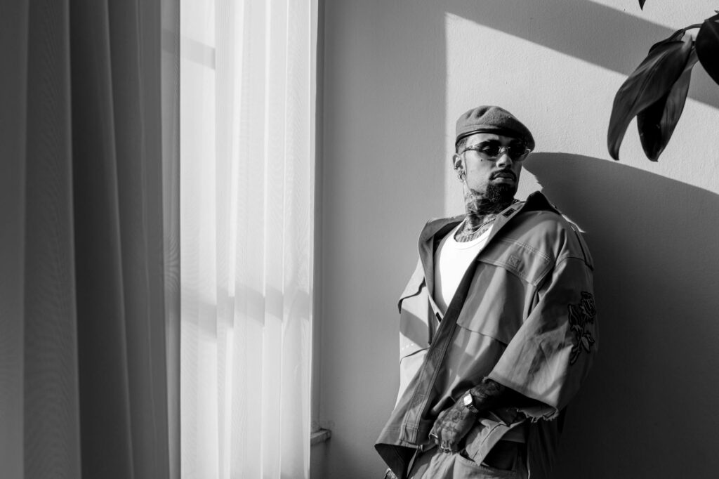 Chris Brown with his children