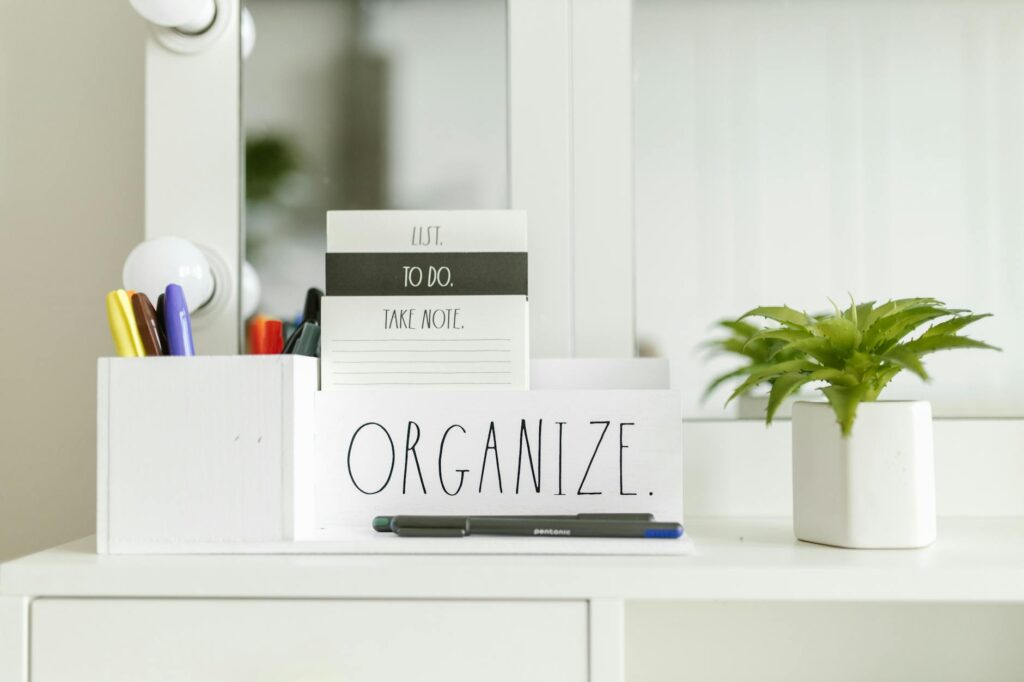 organized desk budget