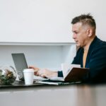 person working alone computer