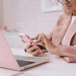 woman using phone travel