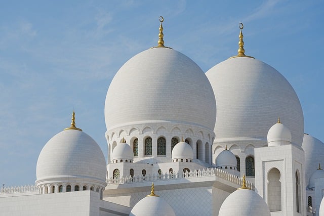 Muslims performing prayer (Salat) in a mosque