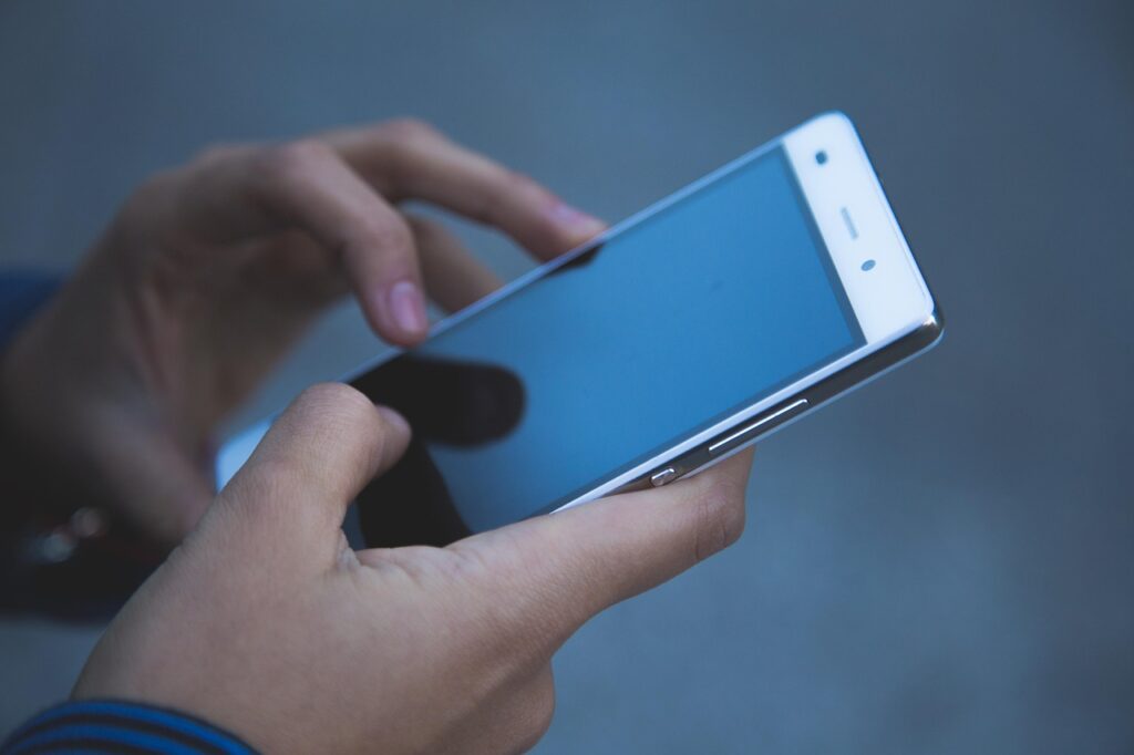 person using simple technology