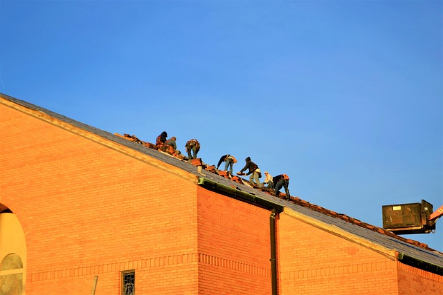 Roof repair work being done on a residential home