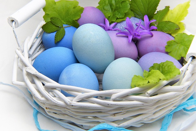 A variety of plastic Easter eggs filled with candy