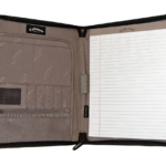 organized desk with planner